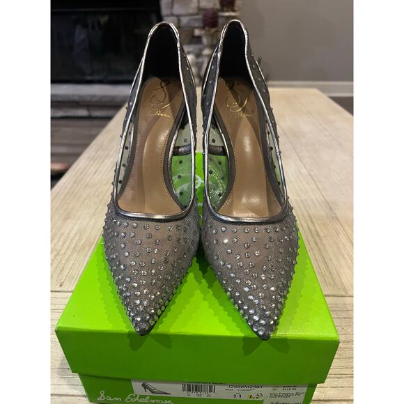 Sam Edelman Women's Hazel Mesh Pointed Toe Pumps Gray Size 11 - Picture 2 of 8